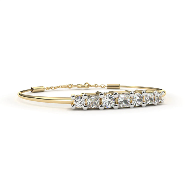 Majestic Princess & Round Cut Lab Diamond Bracelet