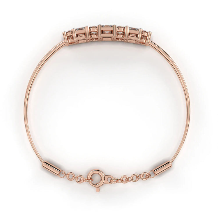 Majestic Princess & Round Cut Moissanite Bracelet