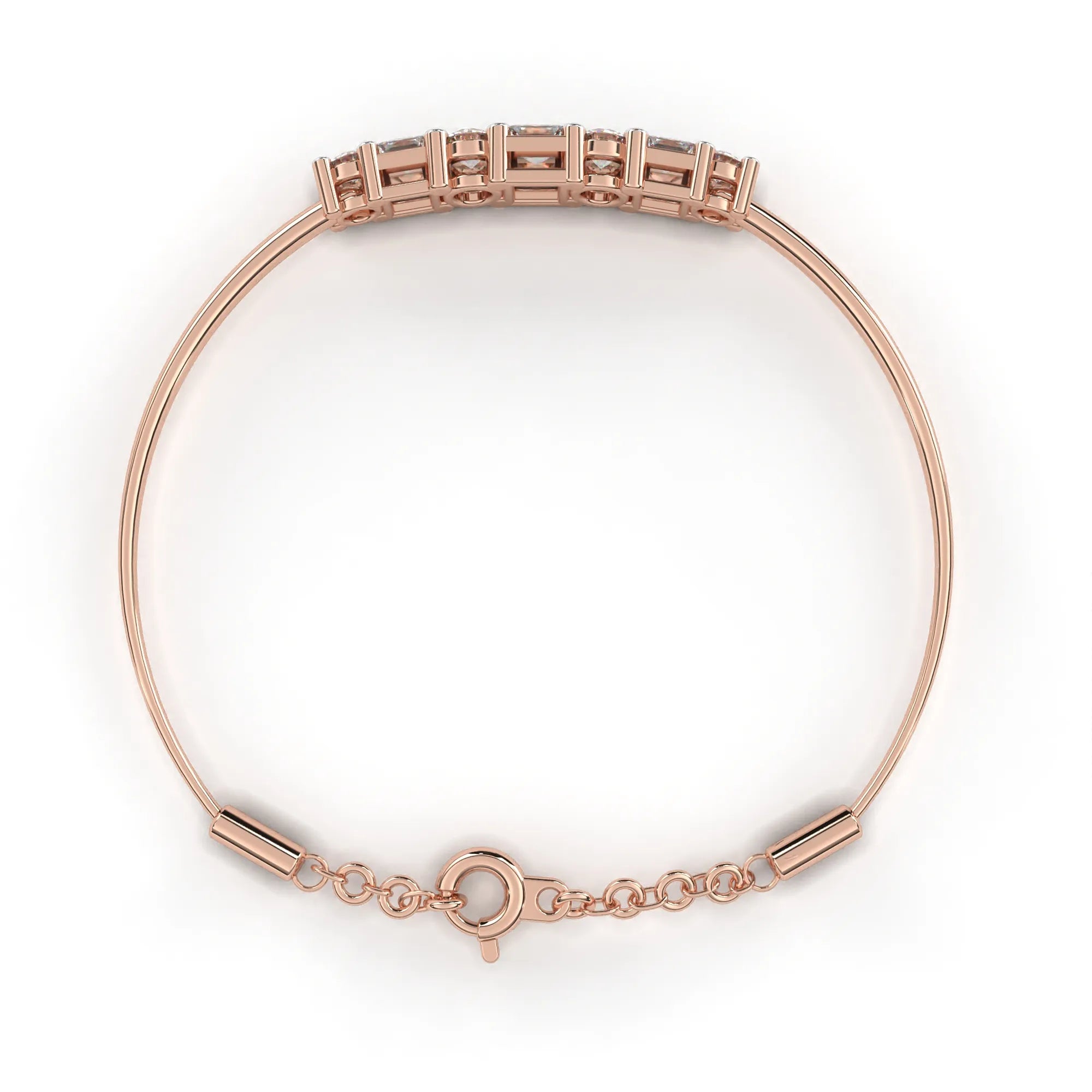 Majestic Princess & Round Cut Lab Diamond Bracelet