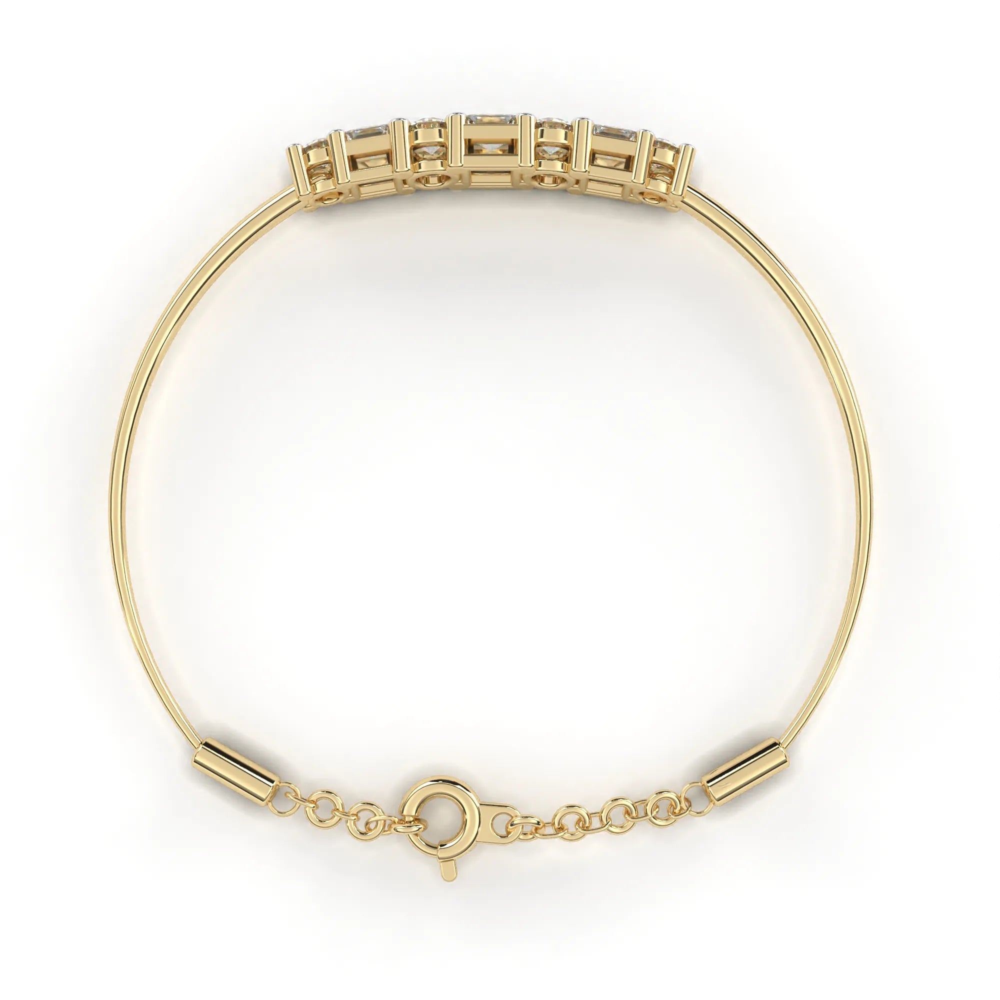 Majestic Princess & Round Cut Lab Diamond Bracelet