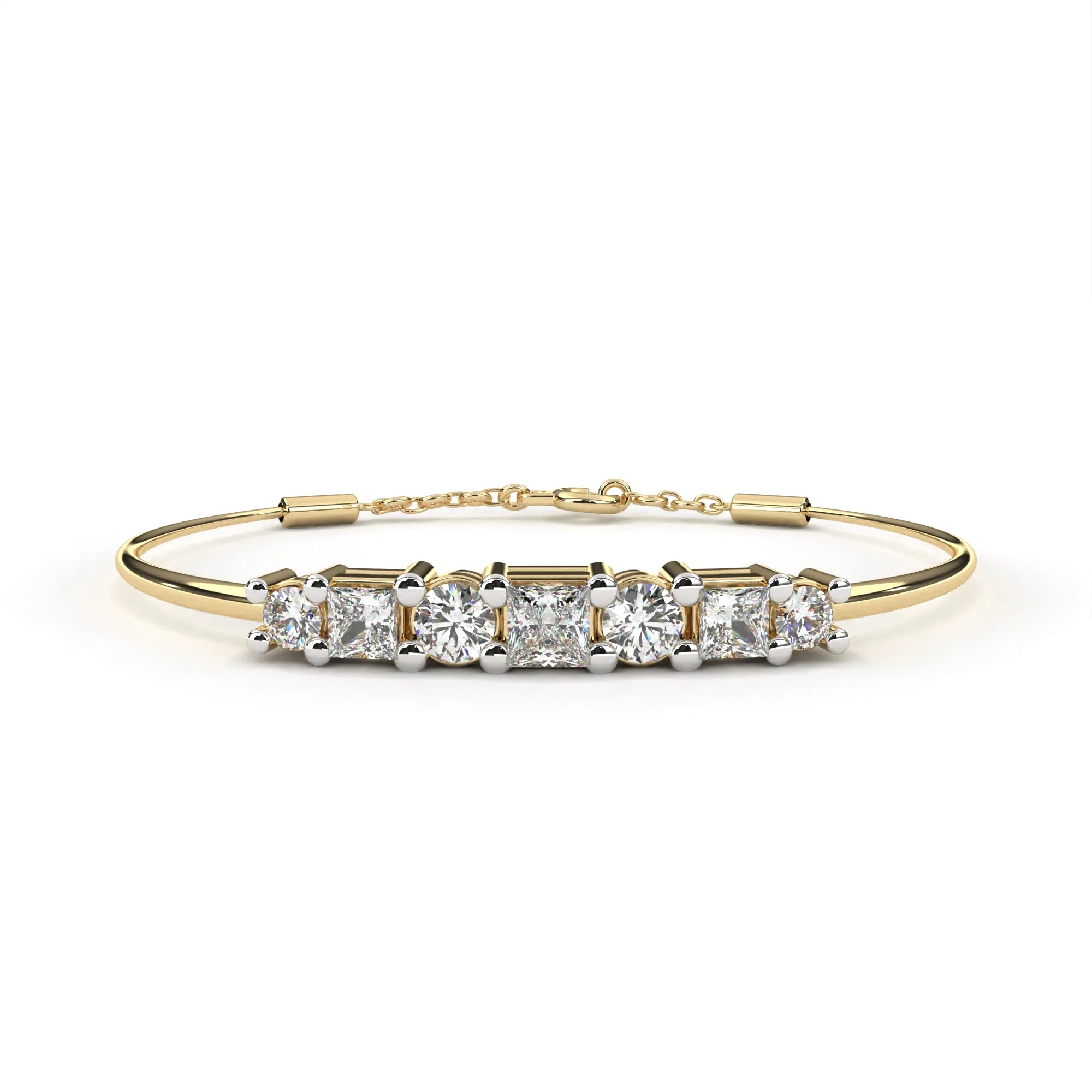 Majestic Princess & Round Cut Lab Diamond Bracelet