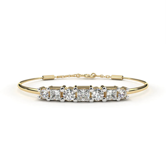 Majestic Princess & Round Cut Lab Diamond Bracelet