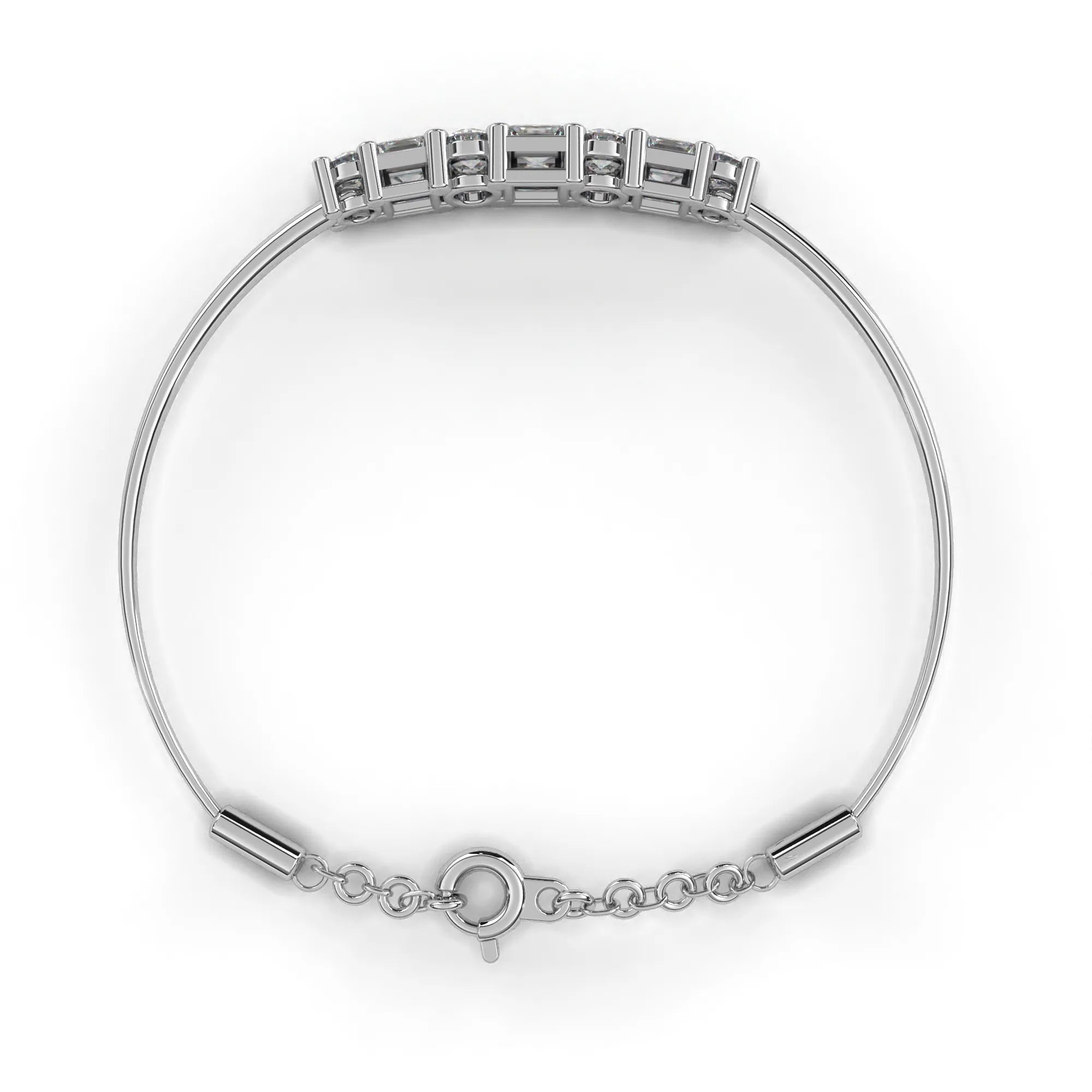 Majestic Princess & Round Cut Lab Diamond Bracelet