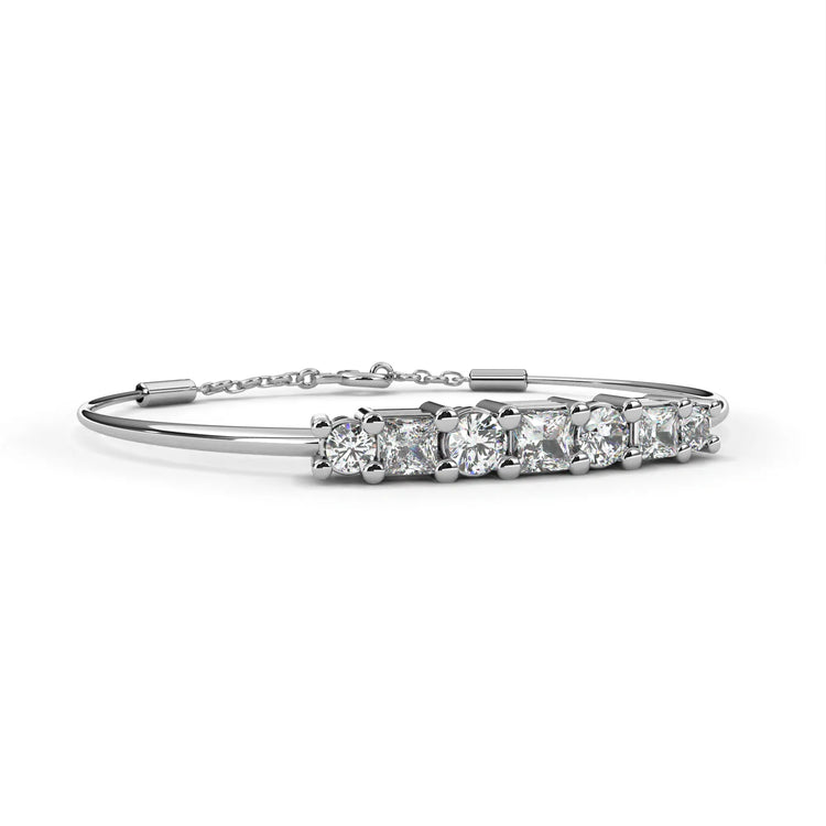 Majestic Princess & Round Cut Lab Diamond Bracelet
