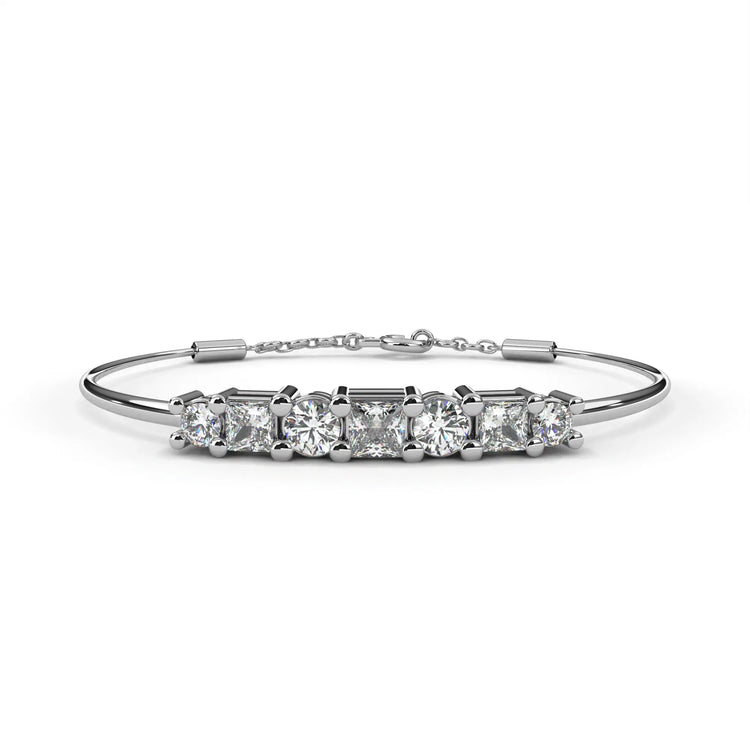 Majestic Princess & Round Cut Lab Diamond Bracelet