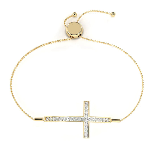 Cross of Light Adjustable Lab Diamond Bracelet