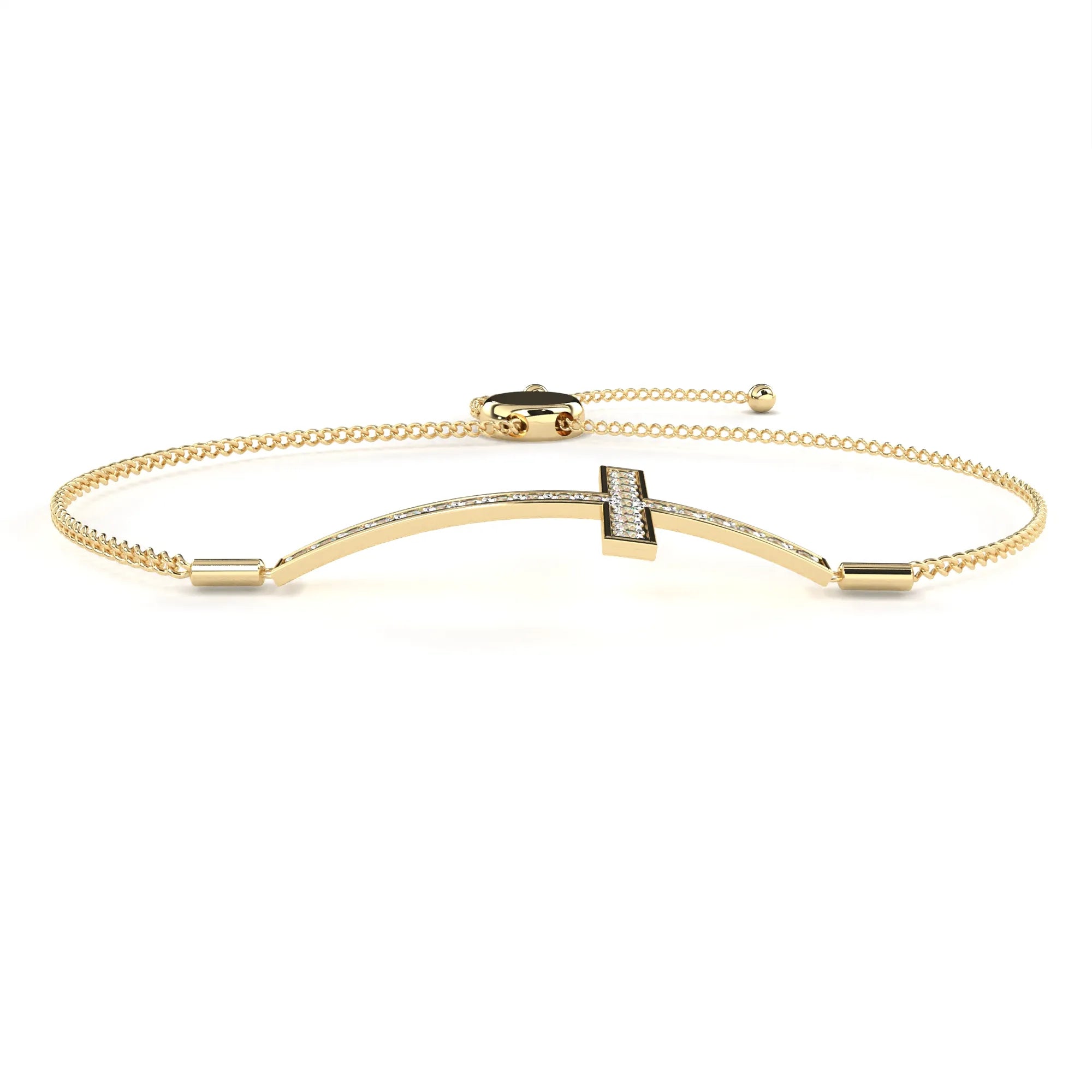 Cross of Light Adjustable Moissanite Bracelet