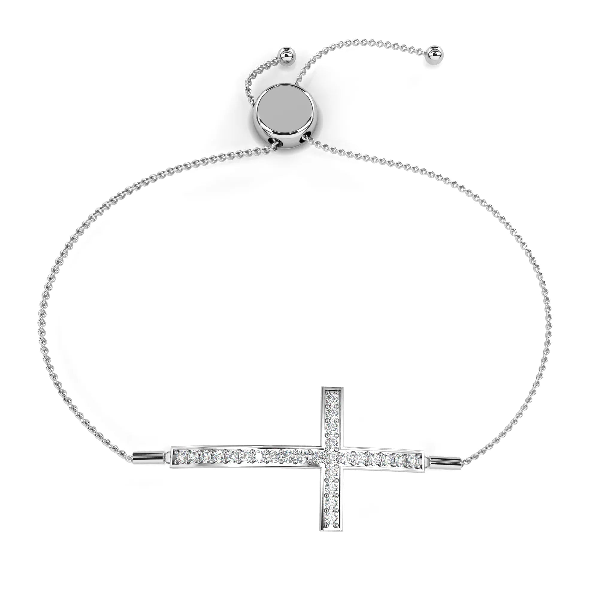 Cross of Light Adjustable Lab Diamond Bracelet