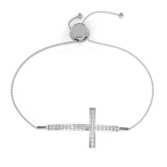 Cross of Light Adjustable Lab Diamond Bracelet