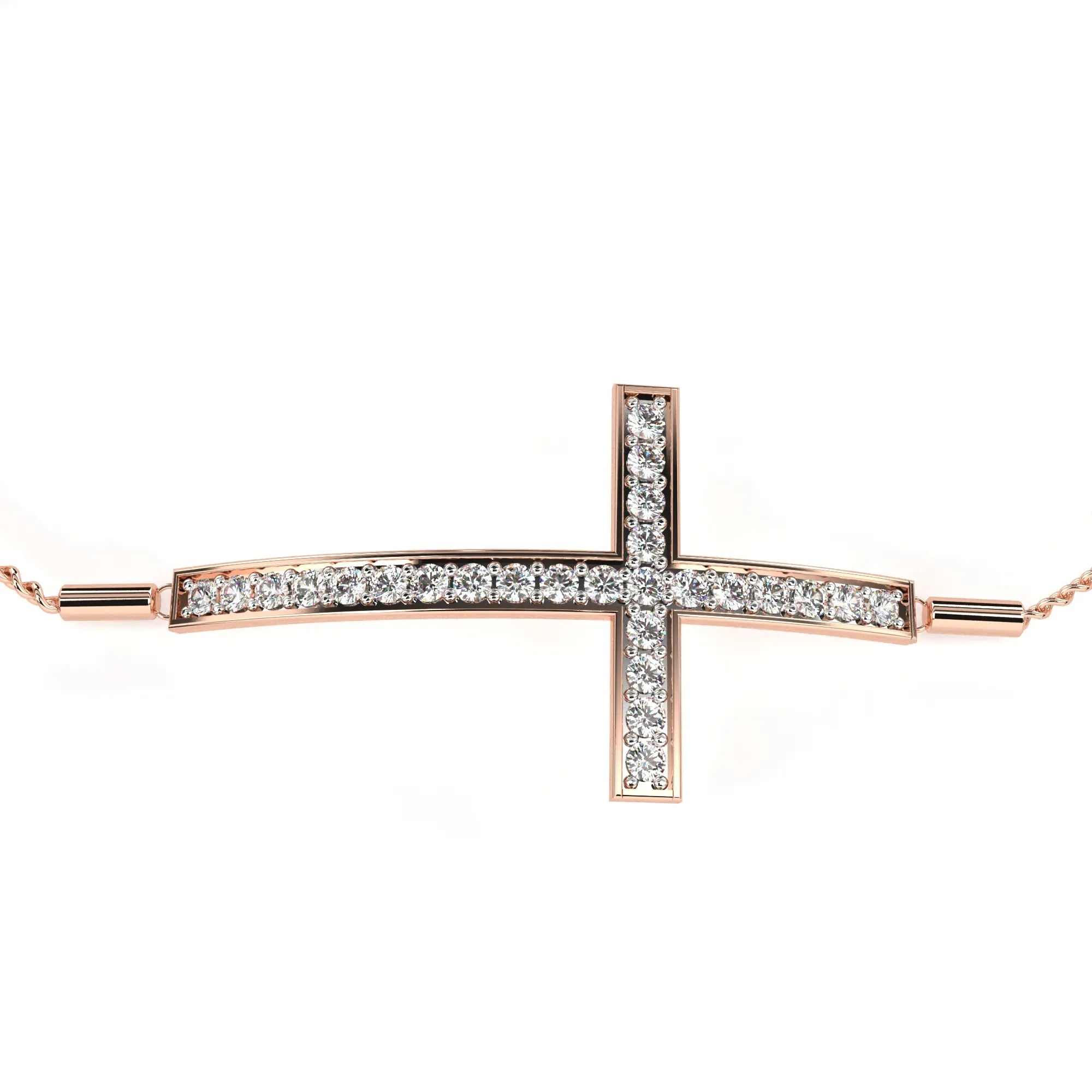 Cross of Light Adjustable Lab Diamond Bracelet