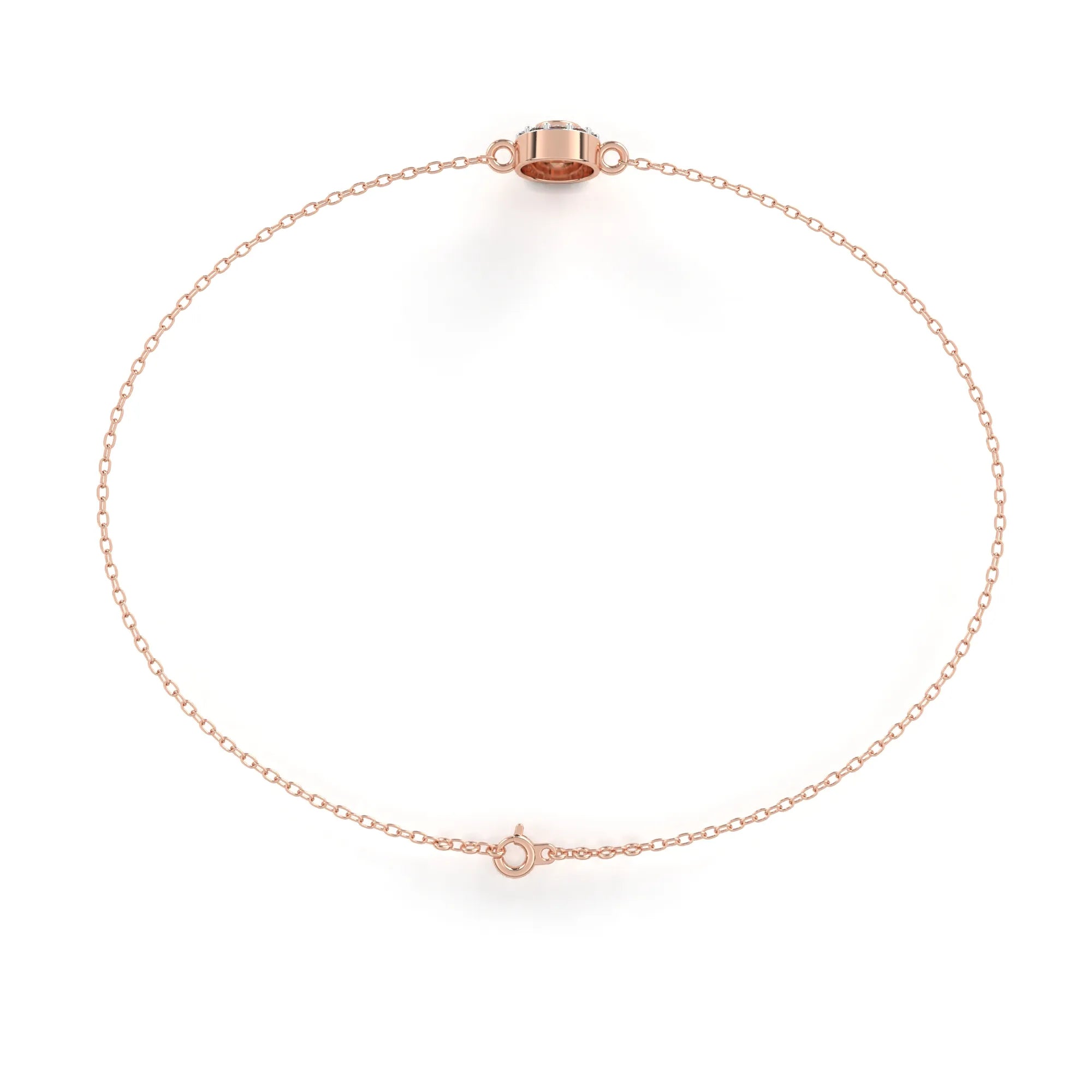 Glistening Halo Solitaire Lab Diamond Bracelet