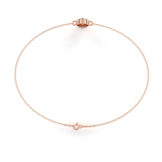 Glistening Halo Solitaire Lab Diamond Bracelet