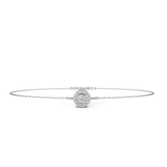 Glistening Halo Solitaire Lab Diamond Bracelet