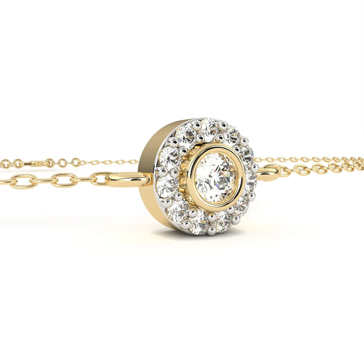 Glistening Halo Solitaire Lab Diamond Bracelet