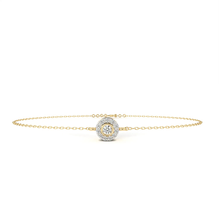 Glistening Halo Solitaire Lab Diamond Bracelet