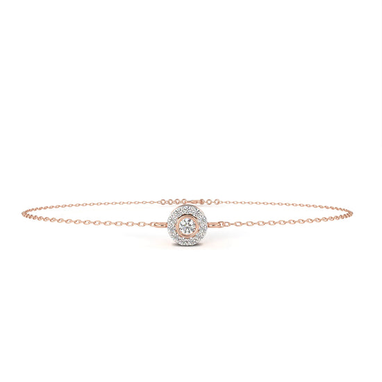 Glistening Halo Solitaire Lab Diamond Bracelet