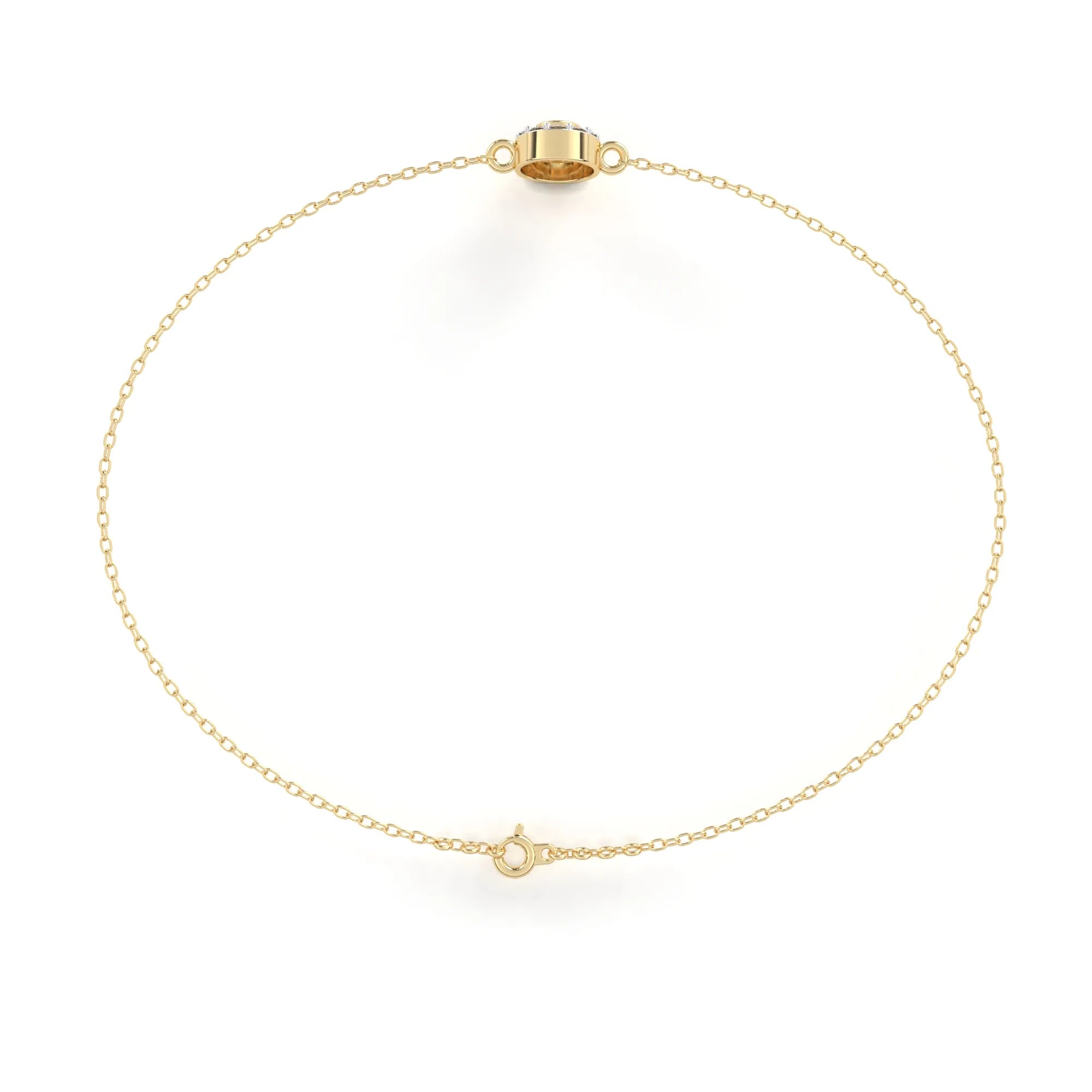 Glistening Halo Solitaire Moissanite Bracelet