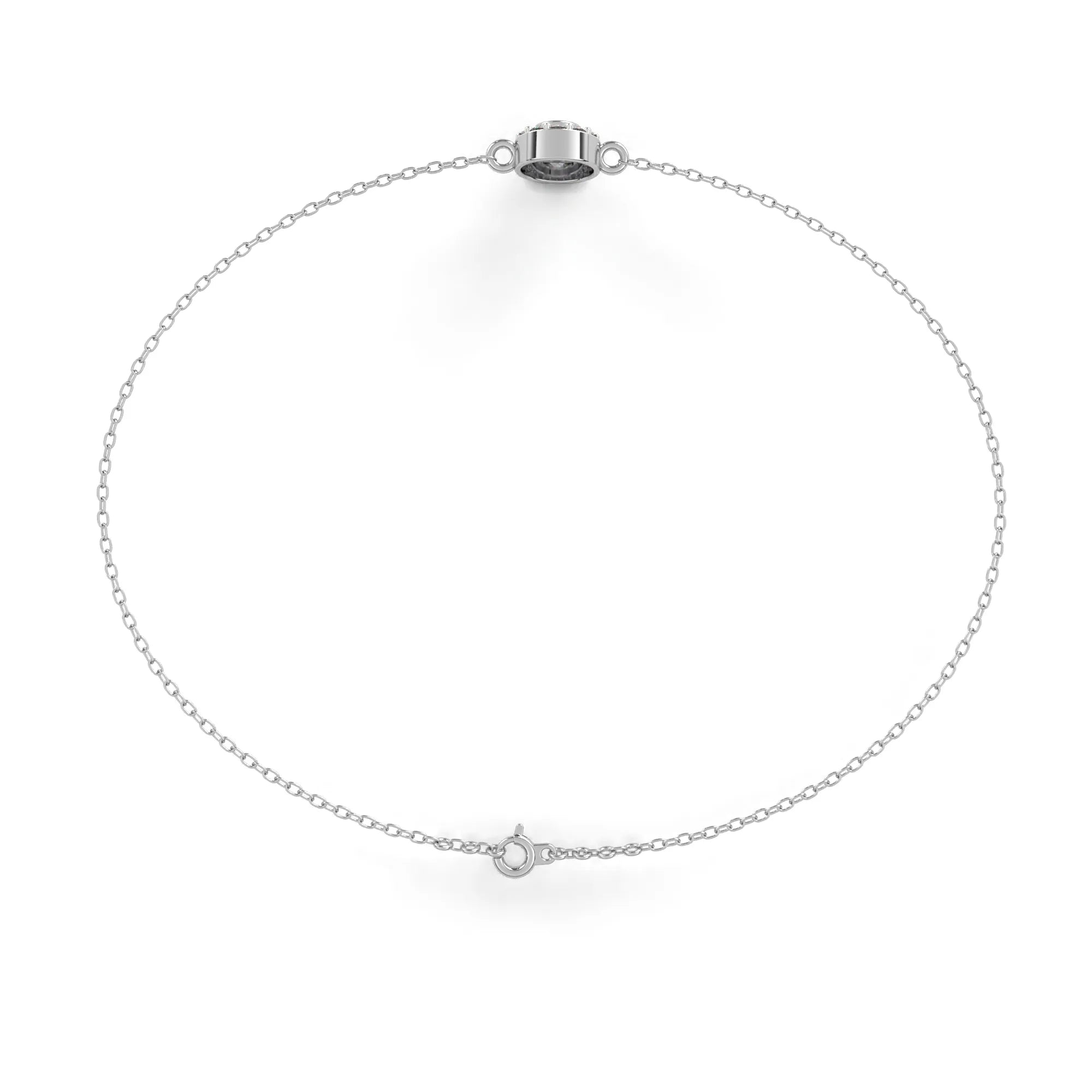 Glistening Halo Solitaire Moissanite Bracelet