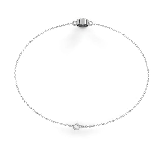 Glistening Halo Solitaire Moissanite Bracelet