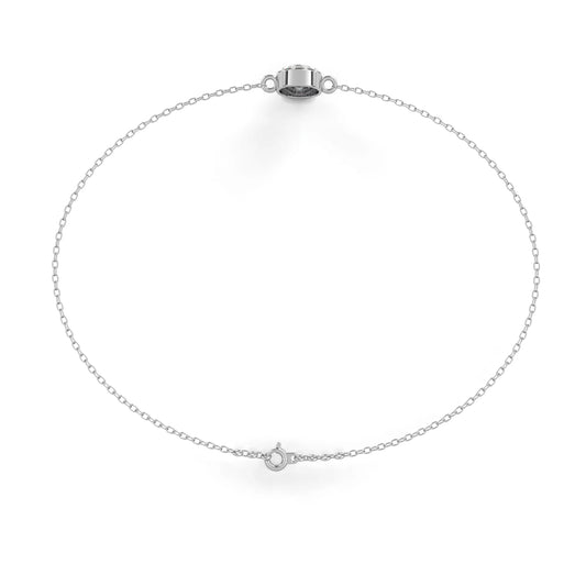 Glistening Halo Solitaire Lab Diamond Bracelet