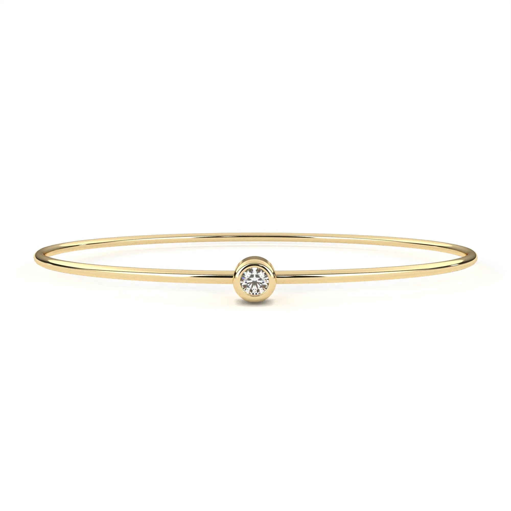 Round Lab Diamond Solitaire Bezel Bangle
