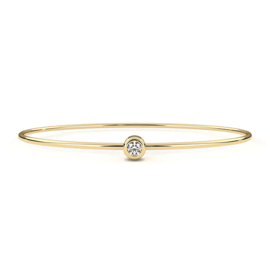 Round Lab Diamond Solitaire Bezel Bangle