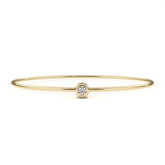 Round Lab Diamond Solitaire Bezel Bangle