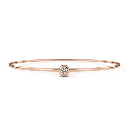 Round Lab Diamond Solitaire Bezel Bangle