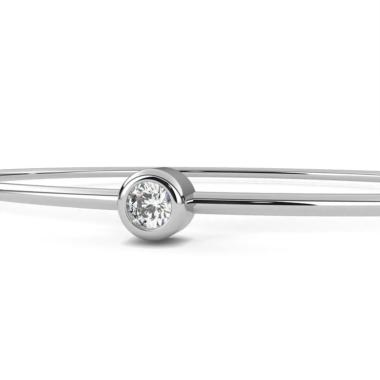 Round Lab Diamond Solitaire Bezel Bangle