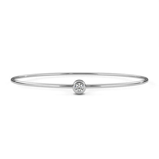 Round Lab Diamond Solitaire Bezel Bangle