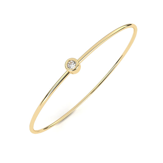 Round Lab Diamond Solitaire Bezel Bangle