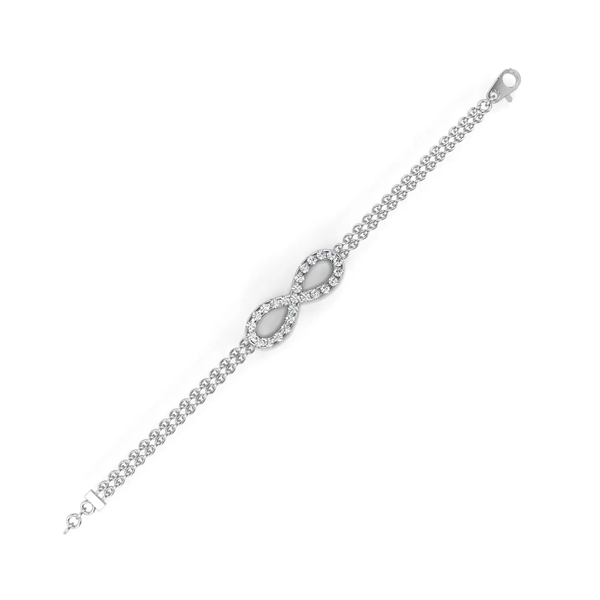 Luminous Infinity Double Chain Moissanite Bracelet