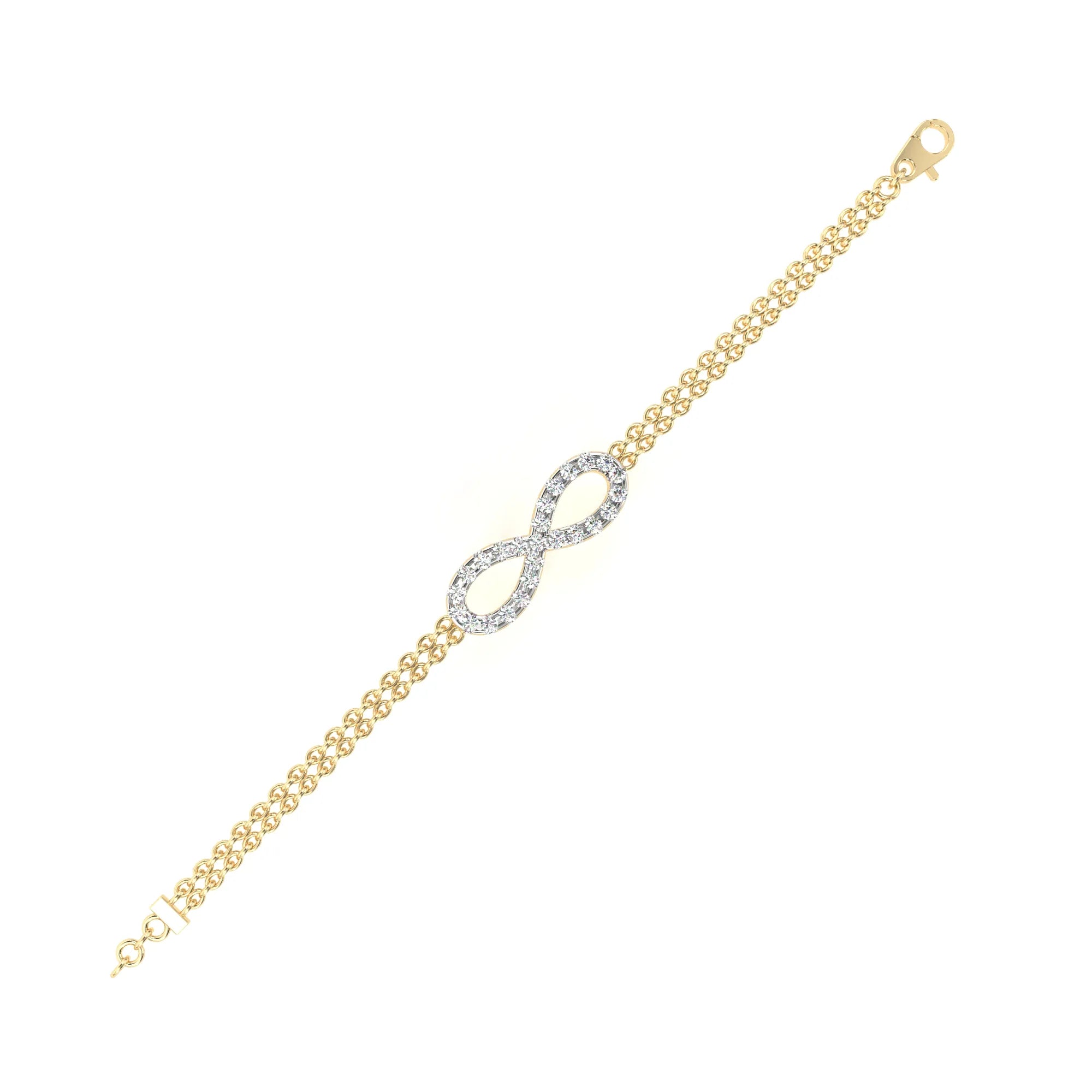 Luminous Infinity Double Chain Lab Diamond Bracelet