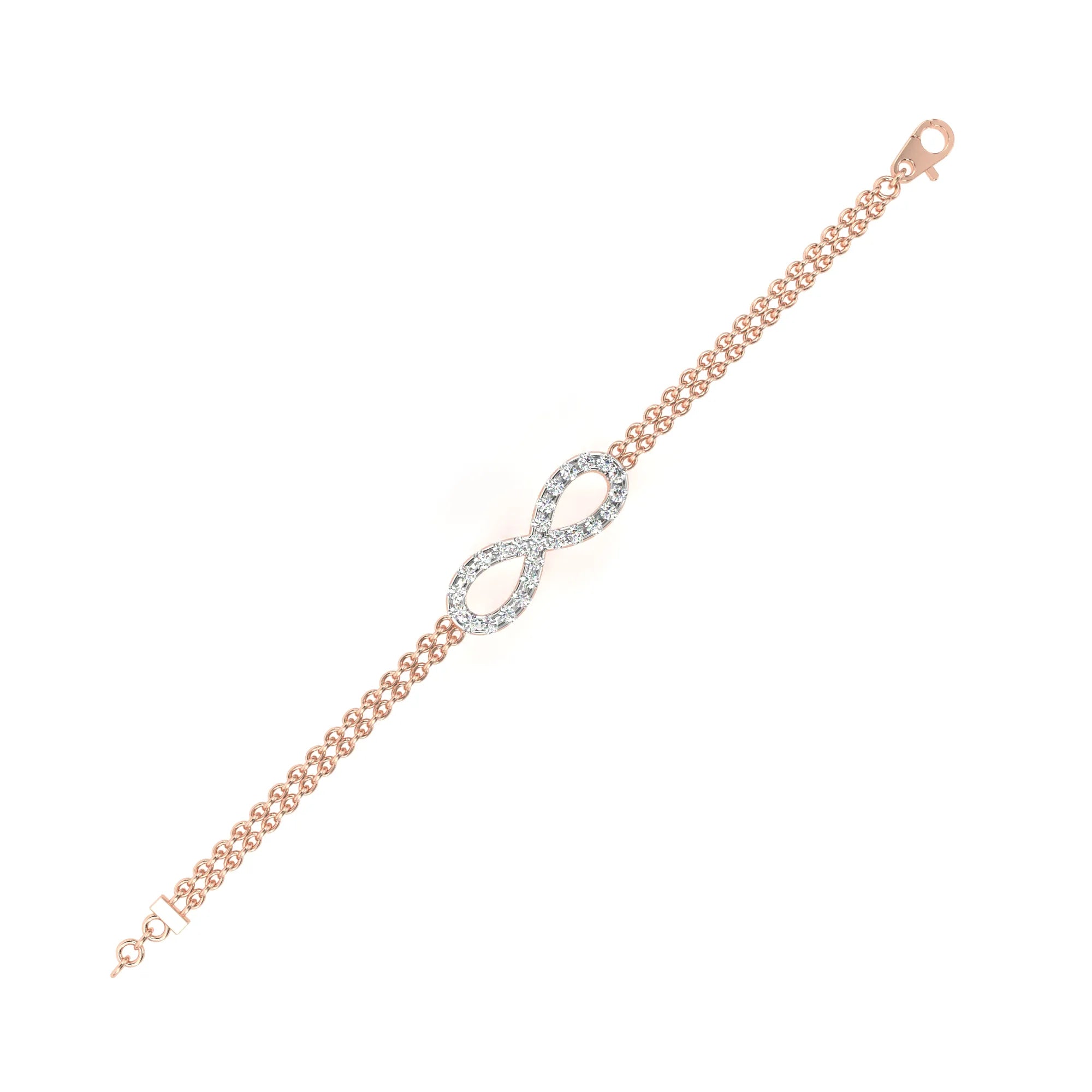 Luminous Infinity Double Chain Lab Diamond Bracelet