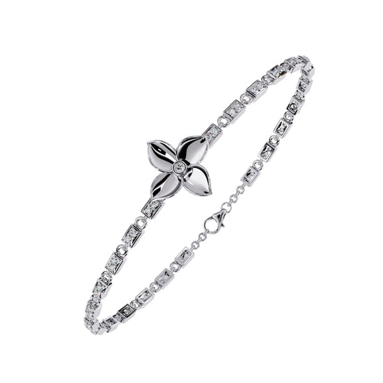 Floral Sparkle Moissanite Bracelet