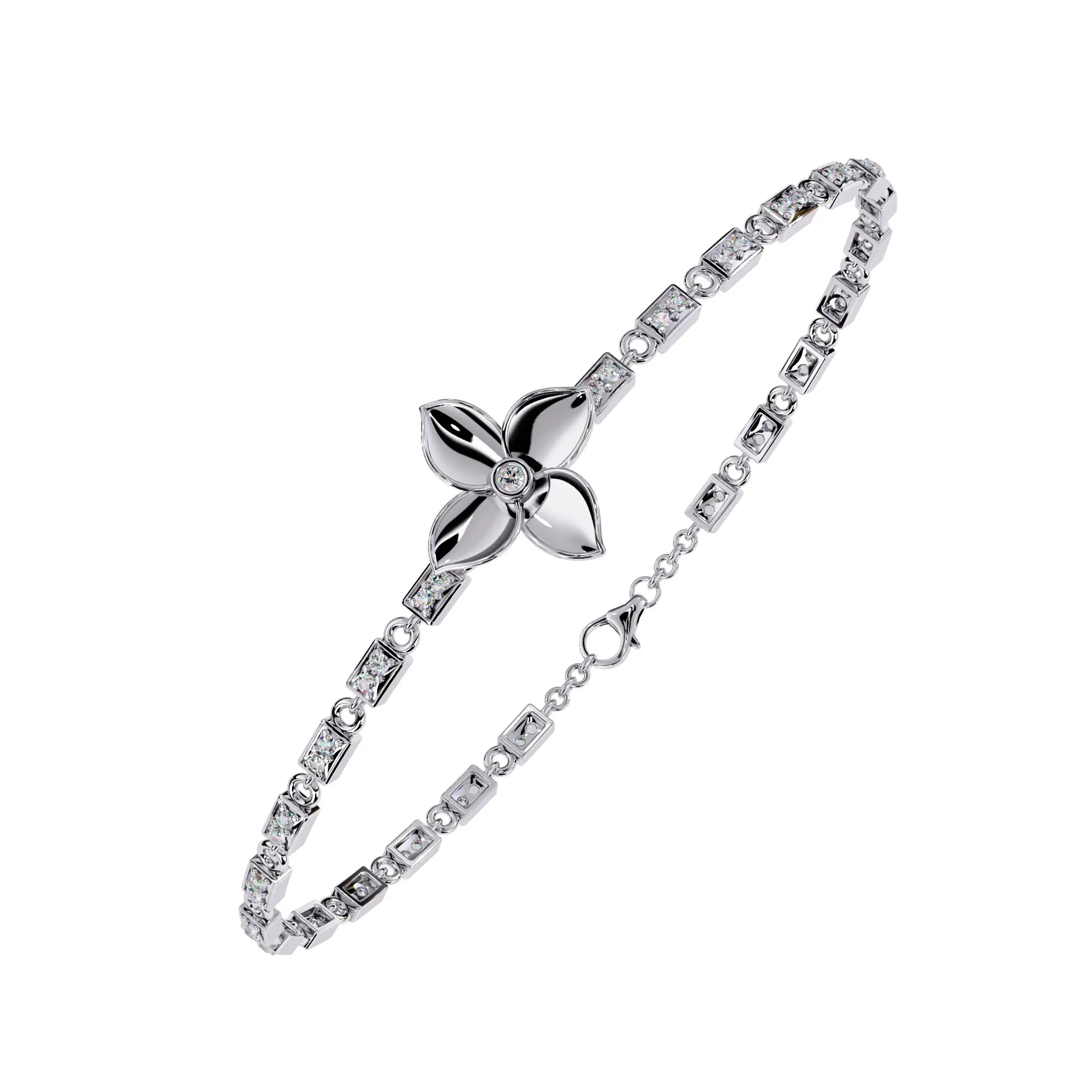 Floral Sparkle Lab Diamond Bracelet