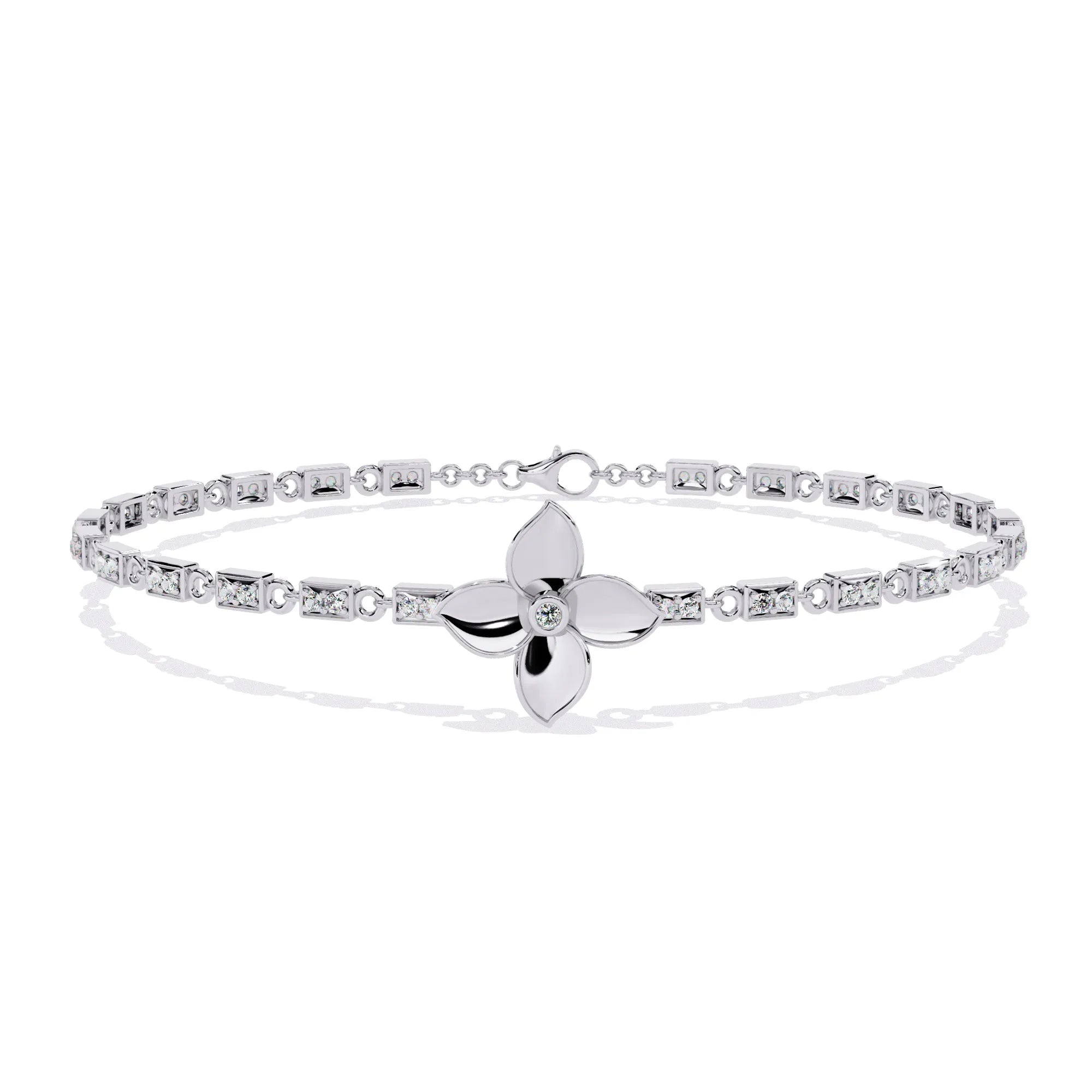 Floral Sparkle Moissanite Bracelet