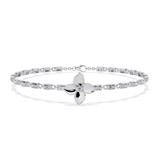Floral Sparkle Moissanite Bracelet