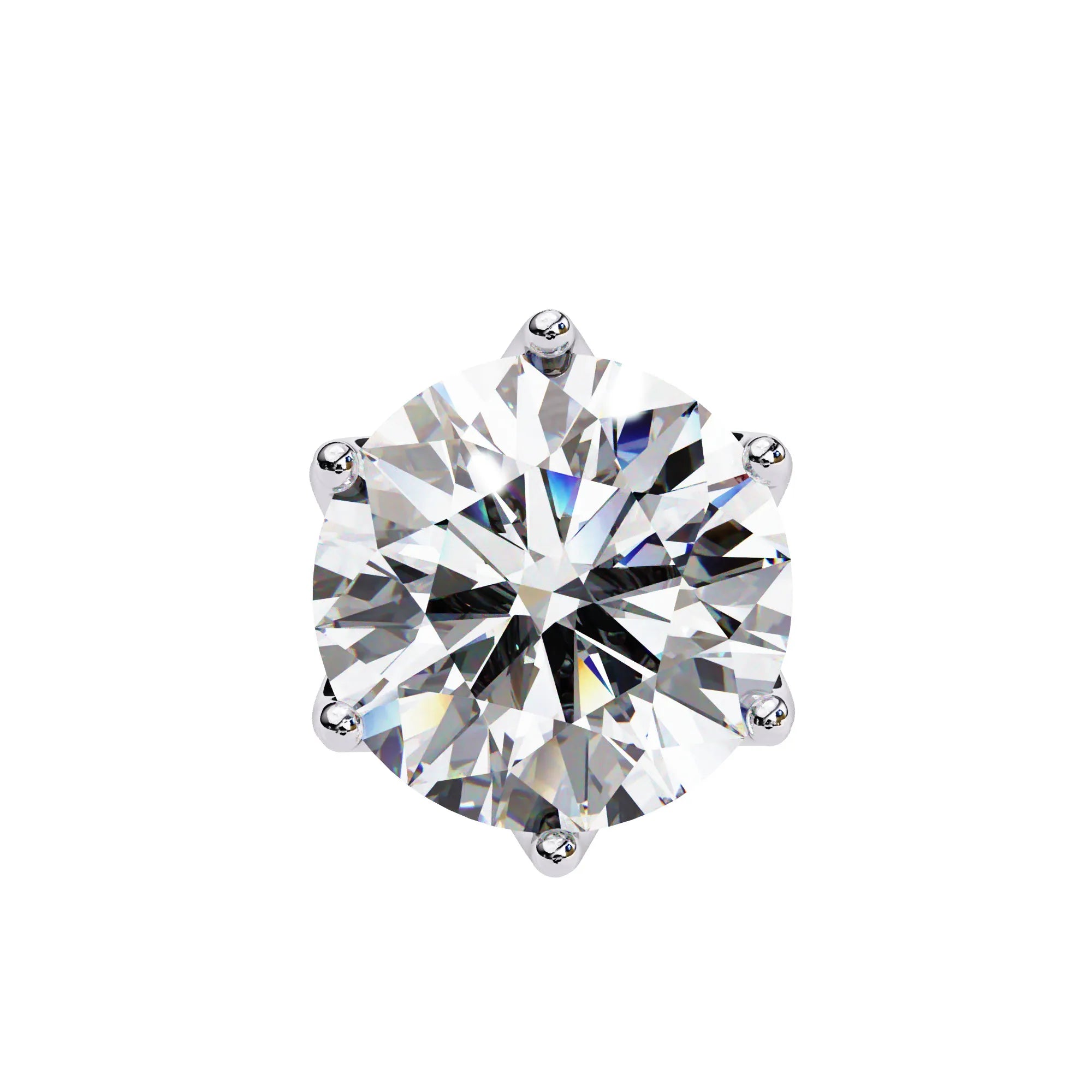 Crown Round Cut Lab Diamond Earring