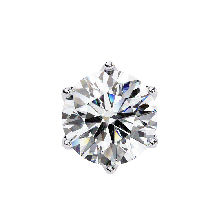 Crown Round Cut Lab Diamond Earring