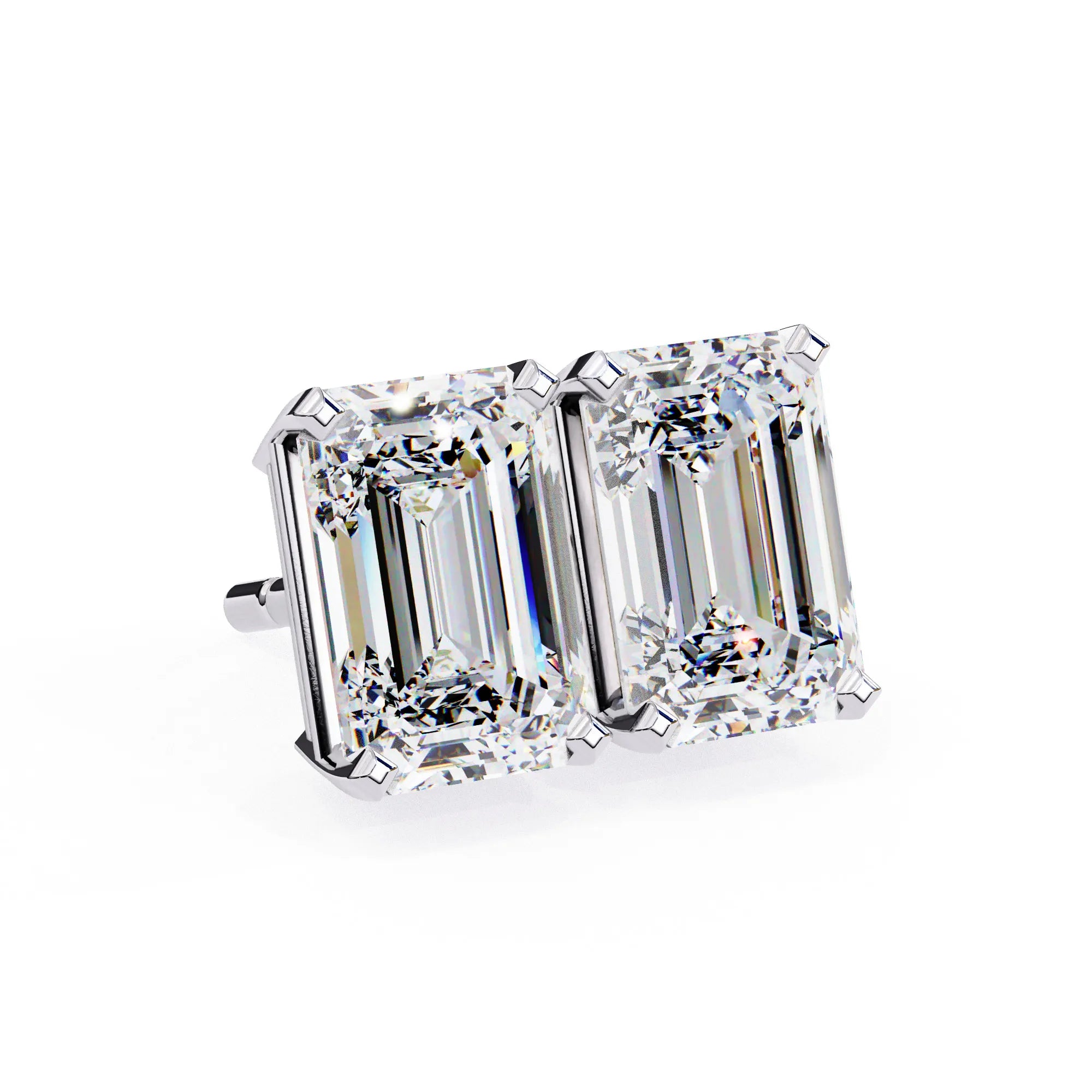 Emerald Cut Lab Diamond Studs Earring