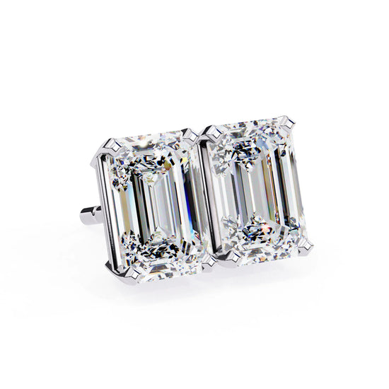 Emerald Cut Lab Diamond Studs Earring