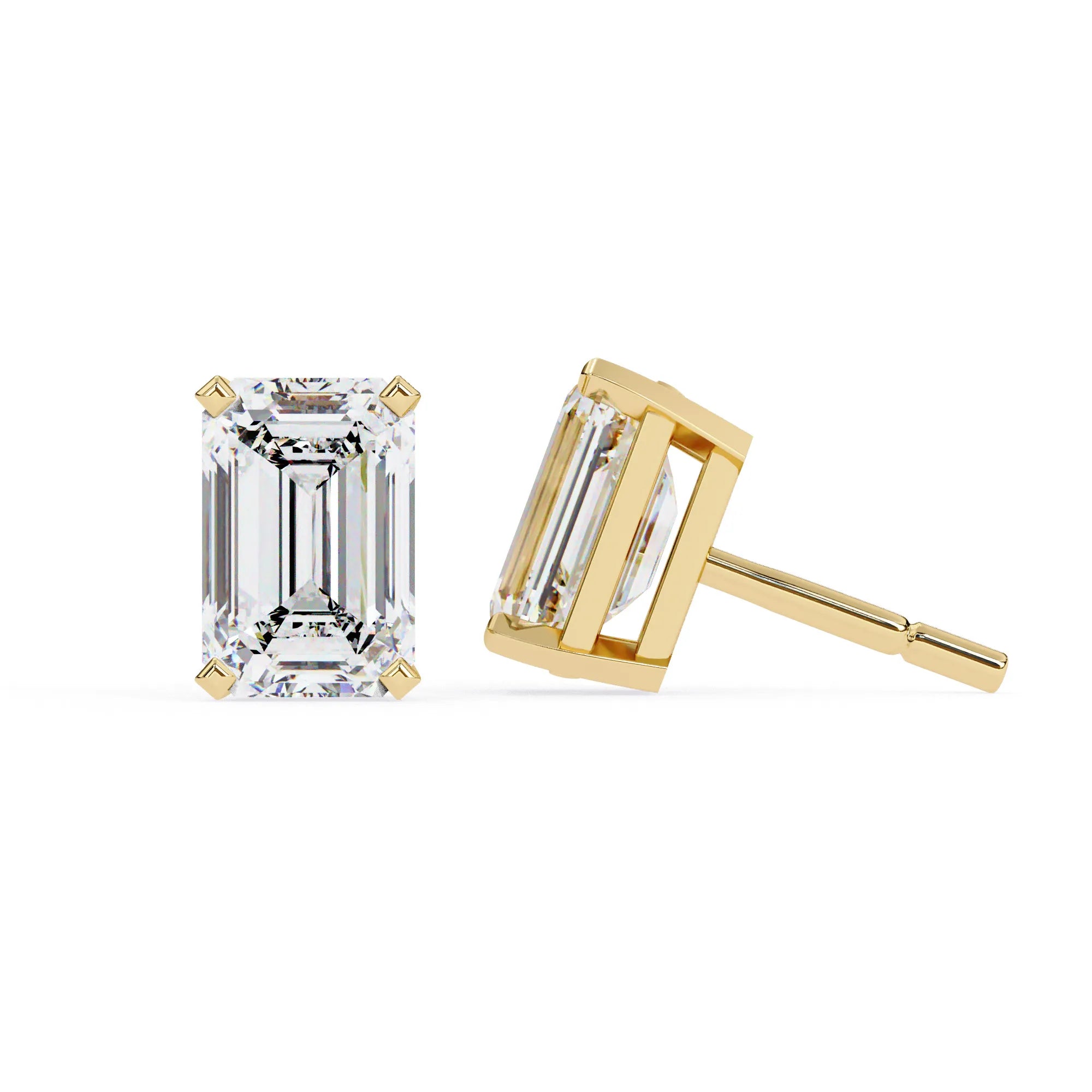 Emerald Cut Lab Diamond Studs Earring