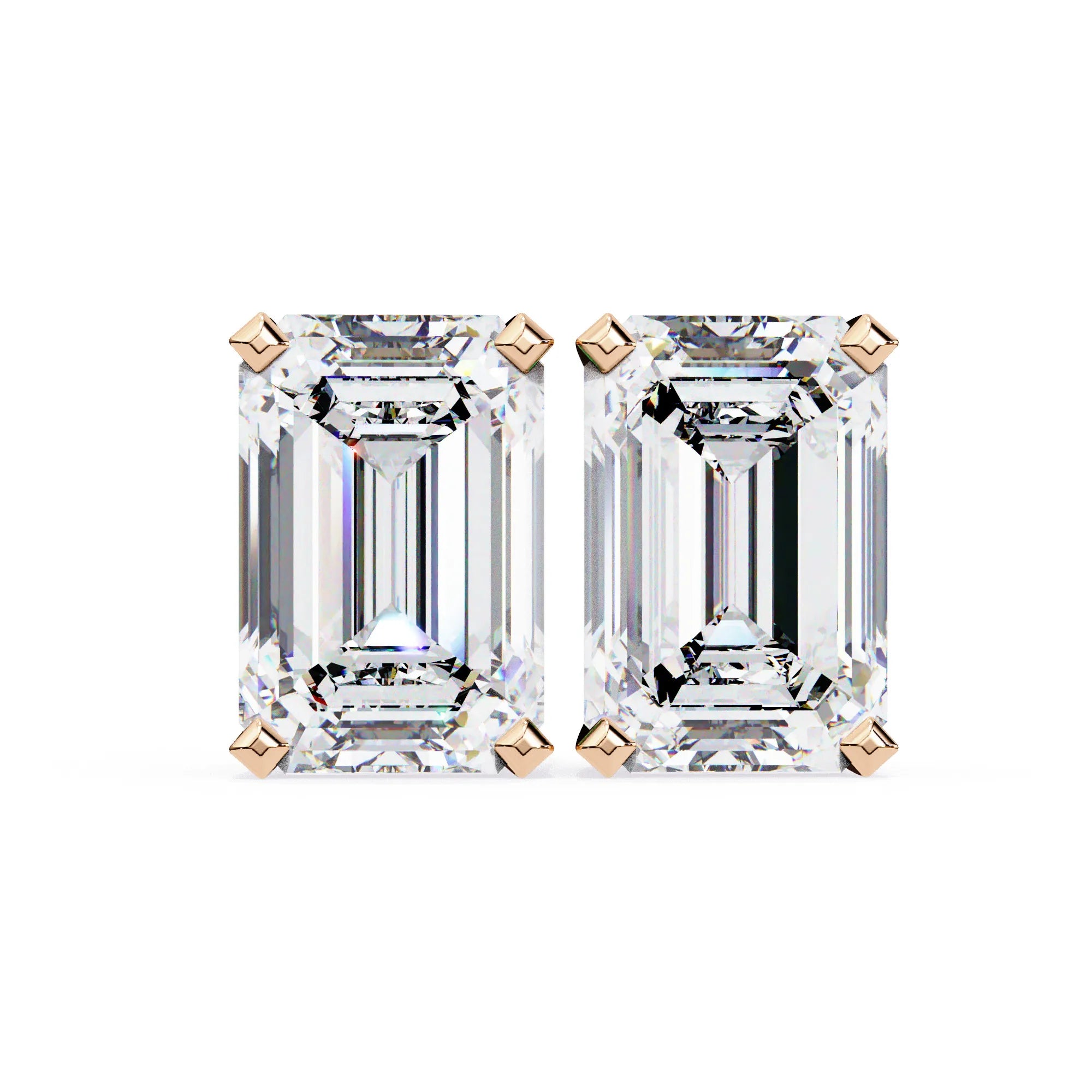 Emerald Cut Lab Diamond Studs Earring