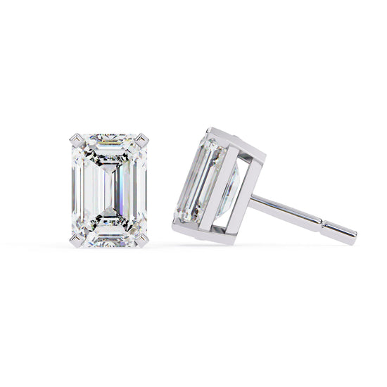Emerald Cut Lab Diamond Studs Earring