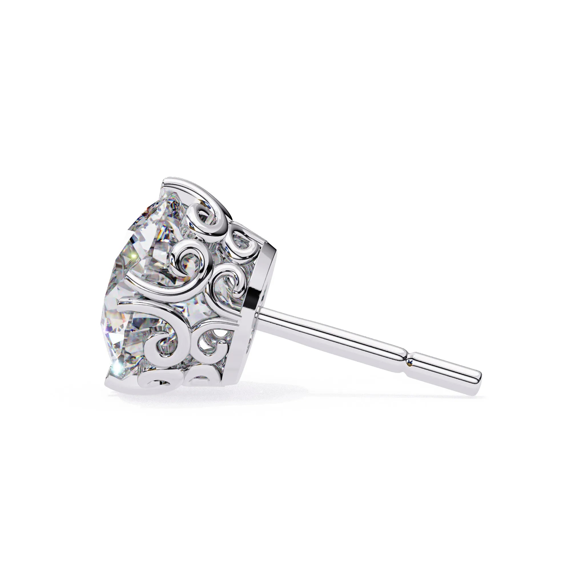 Vintage Style Round Lab Diamond Studs Earring