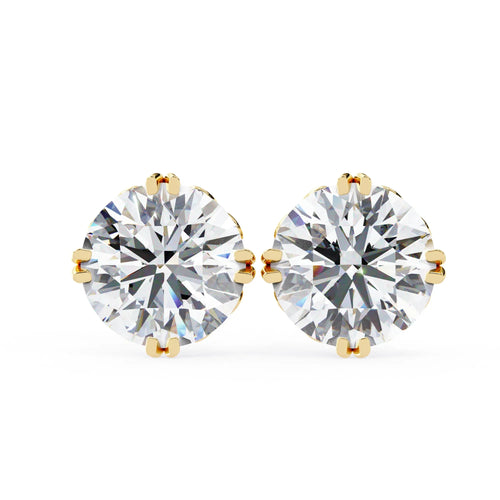 Vintage Style Round Lab Diamond Studs Earring