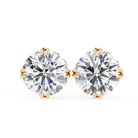 Vintage Style Round Lab Diamond Studs Earring