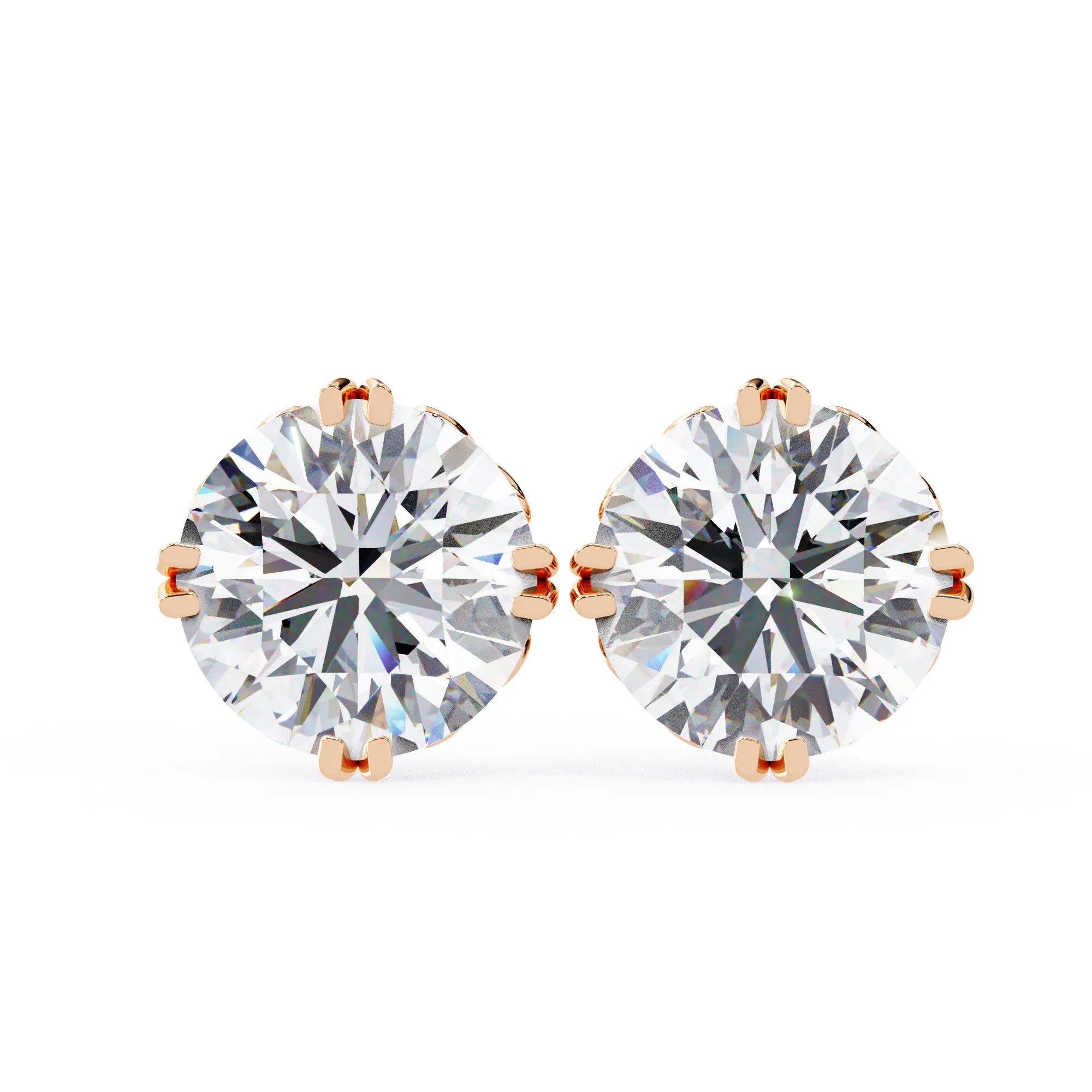 Vintage Style Round Lab Diamond Studs Earring