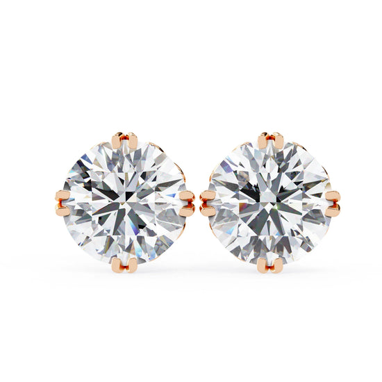 Vintage Style Round Lab Diamond Studs Earring